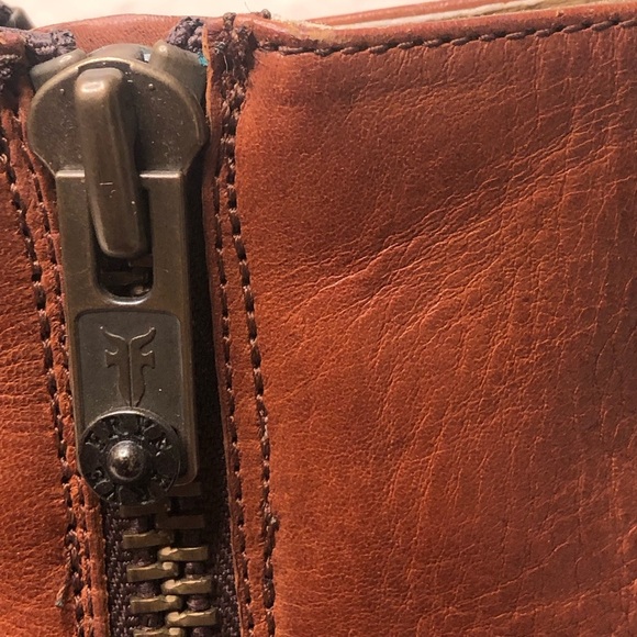 Frye Sasha Moto Shortie Boot NWT, Cognac, Size 9.5 NWOB - Picture 6 of 9